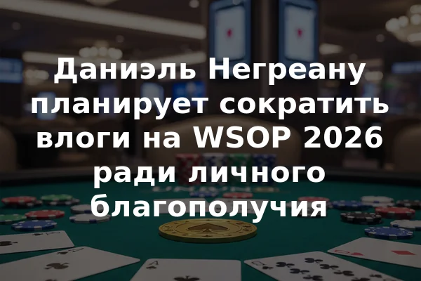 Даниэль Негреану планирует сократить влоги на WSOP 2026 ради личного благополучия