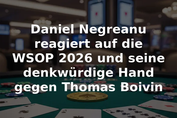 Daniel Negreanu reagiert auf die WSOP 2026 und seine denkwürdige Hand gegen Thomas Boivin