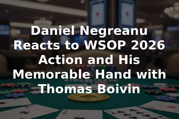 Daniel Negreanu Reacts to WSOP 2026 Action and His Memorable Hand with Thomas Boivin