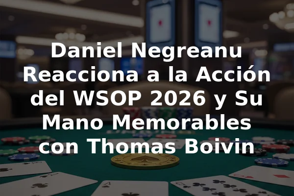 Daniel Negreanu Reacciona a la Acción del WSOP 2026 y Su Mano Memorables con Thomas Boivin