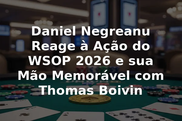 Daniel Negreanu Reage à Ação do WSOP 2026 e sua Mão Memorável com Thomas Boivin