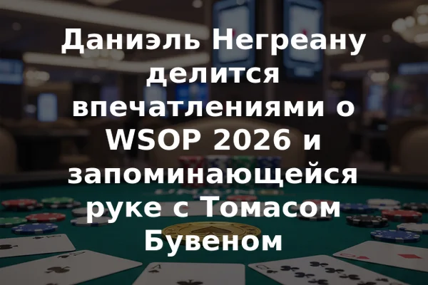 Даниэль Негреану делится впечатлениями о WSOP 2026 и запоминающейся руке с Томасом Бувеном