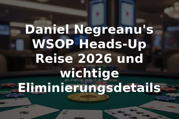 Daniel Negreanu's WSOP Heads-Up Reise 2026 und wichtige Eliminierungsdetails
