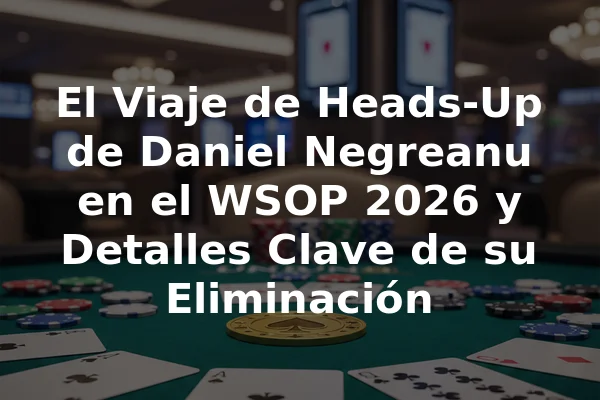 El Viaje de Heads-Up de Daniel Negreanu en el WSOP 2026 y Detalles Clave de su Eliminación
