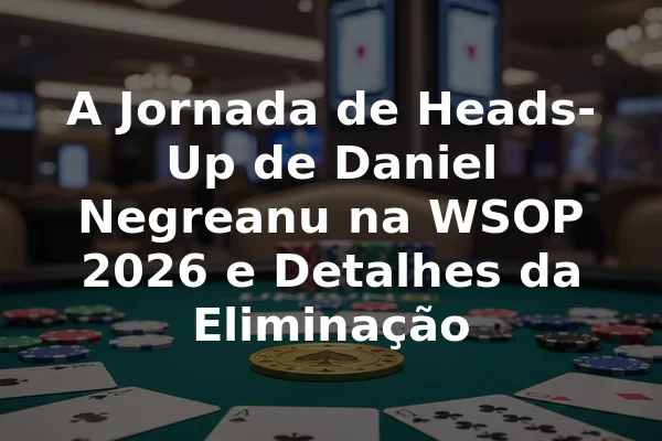 A Jornada de Heads-Up de Daniel Negreanu na WSOP 2026 e Detalhes da Eliminação