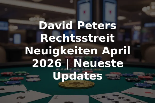 David Peters Rechtsstreit Neuigkeiten April 2026 | Neueste Updates