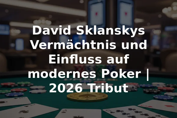 David Sklanskys Vermächtnis und Einfluss auf modernes Poker | 2026 Tribut