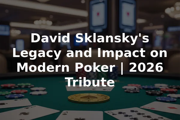 David Sklansky's Legacy and Impact on Modern Poker | 2026 Tribute
