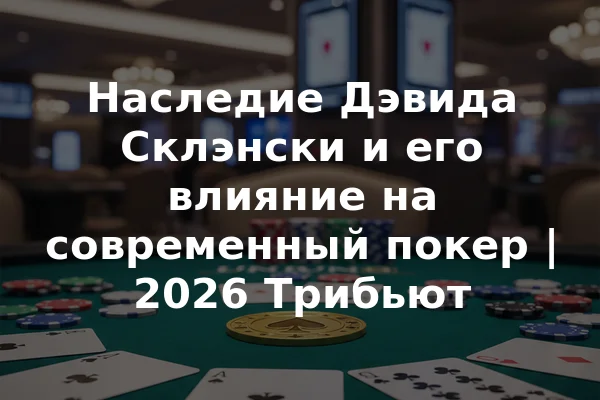 Наследие Дэвида Склэнски и его влияние на современный покер | 2026 Трибьют