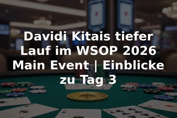 Davidi Kitais tiefer Lauf im WSOP 2026 Main Event | Einblicke zu Tag 3
