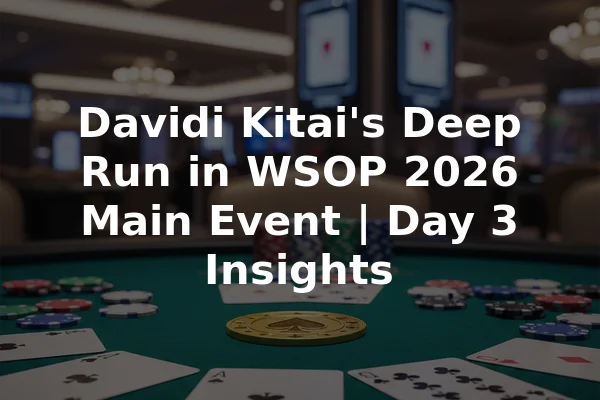 Davidi Kitai's Deep Run in WSOP 2026 Main Event | Day 3 Insights