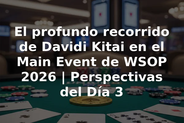 El profundo recorrido de Davidi Kitai en el Main Event de WSOP 2026 | Perspectivas del Día 3