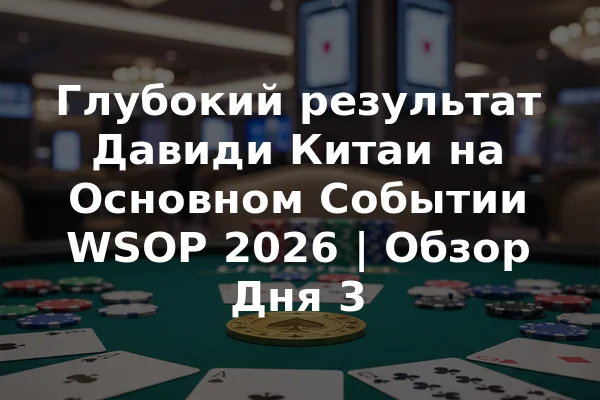 Глубокий результат Давиди Китаи на Основном Событии WSOP 2026 | Обзор Дня 3