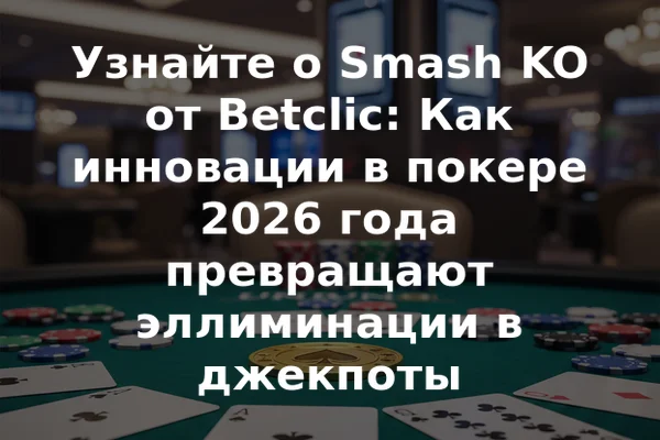 Узнайте о Smash KO от Betclic: Как инновации в покере 2026 года превращают эллиминации в джекпоты