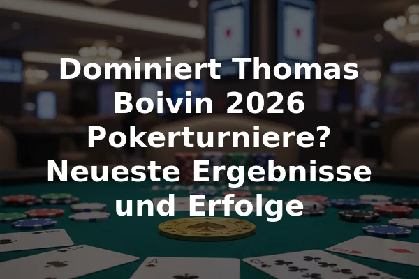 Dominiert Thomas Boivin 2026 Pokerturniere? Neueste Ergebnisse und Erfolge