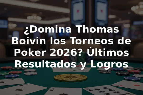 ¿Domina Thomas Boivin los Torneos de Poker 2026? Últimos Resultados y Logros