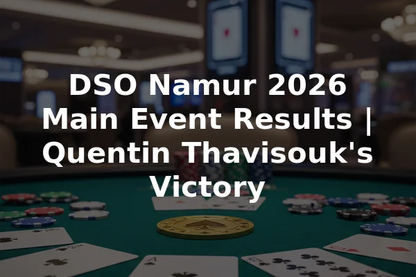 DSO Namur 2026 Main Event Results | Quentin Thavisouk's Victory