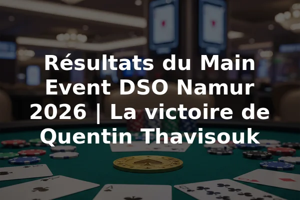 Résultats du Main Event DSO Namur 2026 | La victoire de Quentin Thavisouk