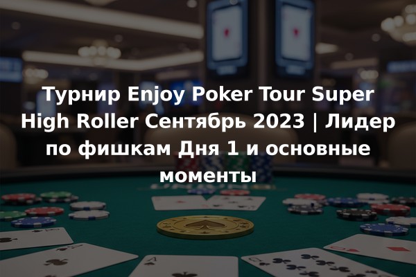 Турнир Enjoy Poker Tour Super High Roller Сентябрь 2023 | Лидер по фишкам Дня 1 и основные моменты