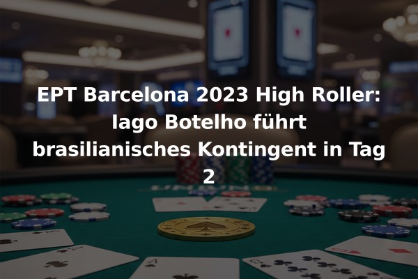 EPT Barcelona 2023 High Roller: Iago Botelho führt brasilianisches Kontingent in Tag 2