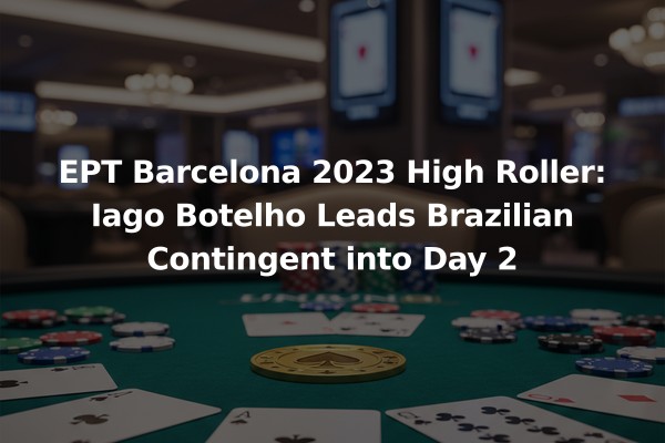 EPT Barcelona 2023 High Roller: Iago Botelho Leads Brazilian Contingent into Day 2
