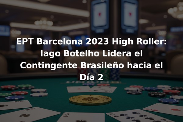 EPT Barcelona 2023 High Roller: Iago Botelho Lidera el Contingente Brasileño hacia el Día 2