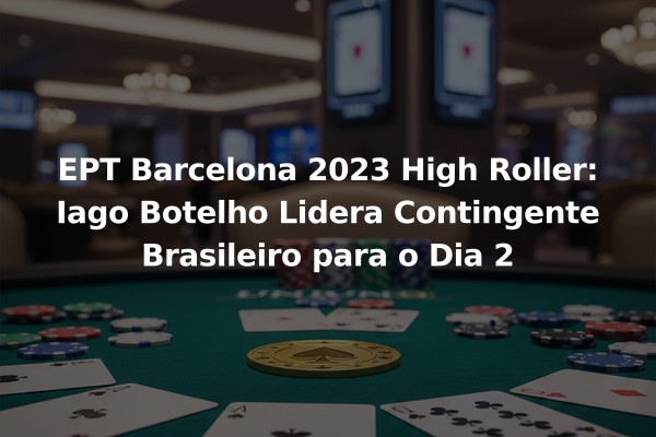 EPT Barcelona 2023 High Roller: Iago Botelho Lidera Contingente Brasileiro para o Dia 2