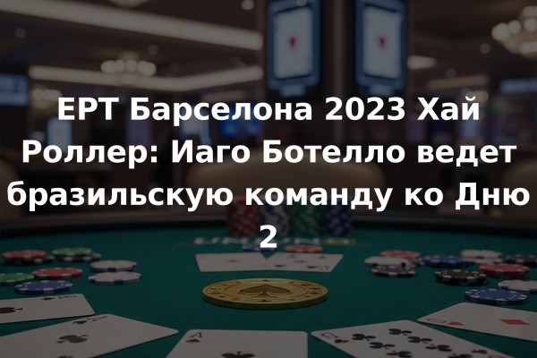 EPT Барселона 2023 Хай Роллер: Иаго Ботелло ведет бразильскую команду ко Дню 2