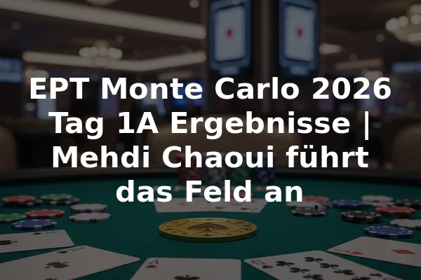 EPT Monte Carlo 2026 Tag 1A Ergebnisse | Mehdi Chaoui führt das Feld an
