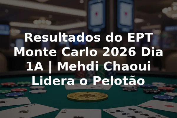 Resultados do EPT Monte Carlo 2026 Dia 1A | Mehdi Chaoui Lidera o Pelotão