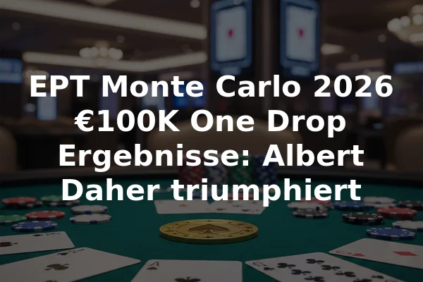 EPT Monte Carlo 2026 €100K One Drop Ergebnisse: Albert Daher triumphiert