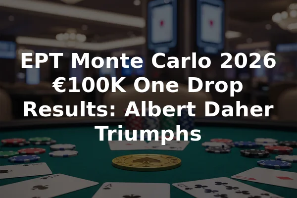 EPT Monte Carlo 2026 €100K One Drop Results: Albert Daher Triumphs