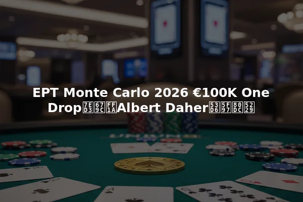 EPT Monte Carlo 2026 €100K One Drop结果：Albert Daher取得胜利