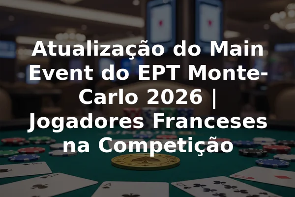 Atualização do Main Event do EPT Monte-Carlo 2026 | Jogadores Franceses na Competição