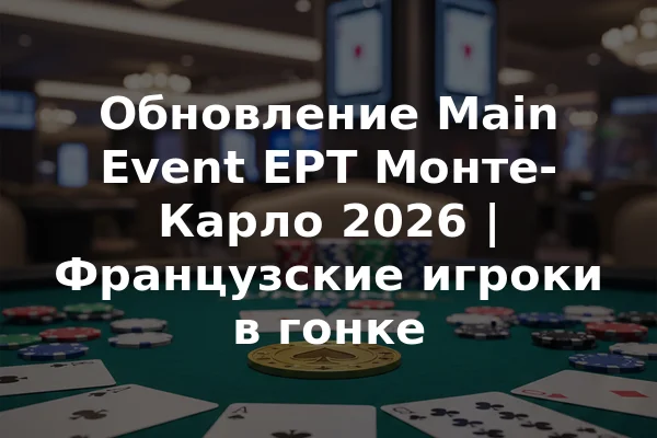 Обновление Main Event EPT Монте-Карло 2026 | Французские игроки в гонке