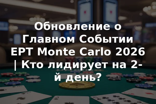 Обновление о Главном Событии EPT Monte Carlo 2026 | Кто лидирует на 2-й день?