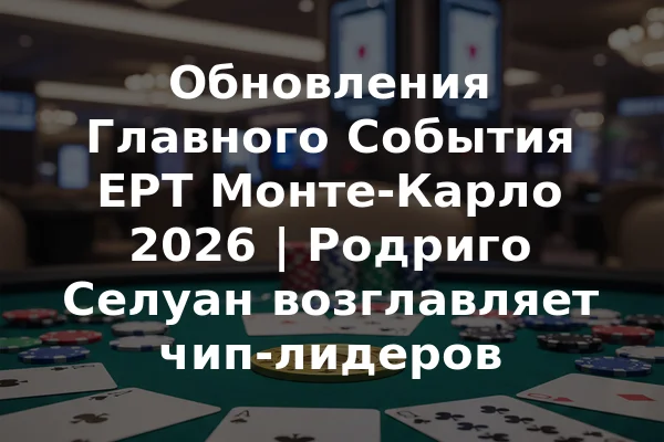 Обновления Главного События EPT Монте-Карло 2026 | Родриго Селуан возглавляет чип-лидеров
