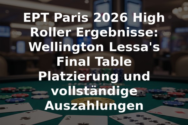 EPT Paris 2026 High Roller Ergebnisse: Wellington Lessa's Final Table Platzierung und vollständige Auszahlungen