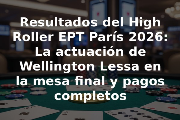 Resultados del High Roller EPT París 2026: La actuación de Wellington Lessa en la mesa final y pagos completos