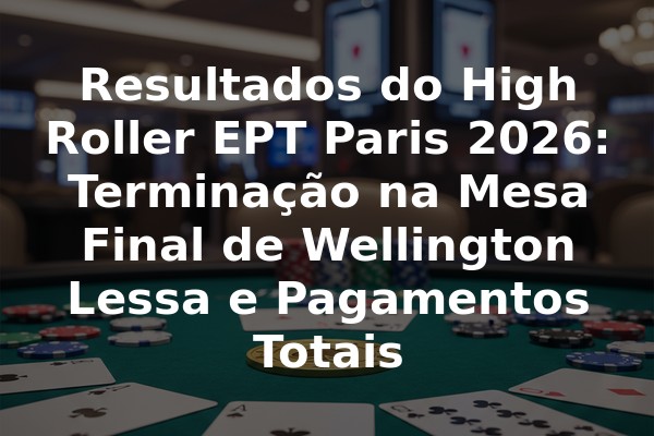 Resultados do High Roller EPT Paris 2026: Terminação na Mesa Final de Wellington Lessa e Pagamentos Totais
