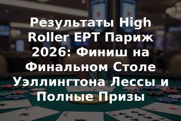 Результаты High Roller EPT Париж 2026: Финиш на Финальном Столе Уэллингтона Лессы и Полные Призы