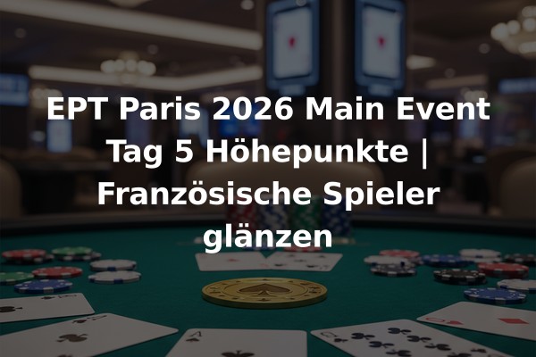 EPT Paris 2026 Main Event Tag 5 Höhepunkte | Französische Spieler glänzen