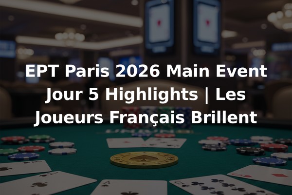 EPT Paris 2026 Main Event Jour 5 Highlights | Les Joueurs Français Brillent