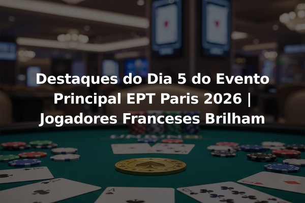 Destaques do Dia 5 do Evento Principal EPT Paris 2026 | Jogadores Franceses Brilham