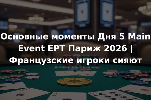 Основные моменты Дня 5 Main Event EPT Париж 2026 | Французские игроки сияют