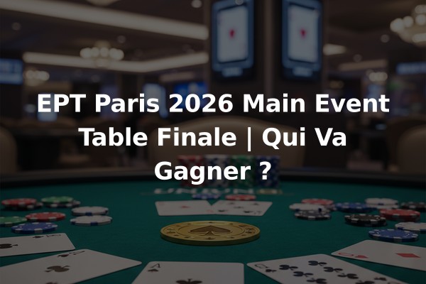 EPT Paris 2026 Main Event Table Finale | Qui Va Gagner ?