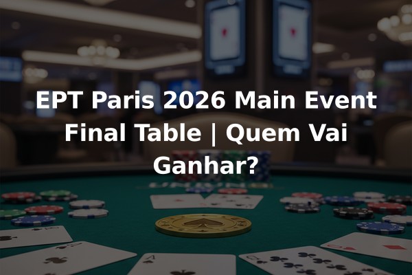 EPT Paris 2026 Main Event Final Table | Quem Vai Ganhar?