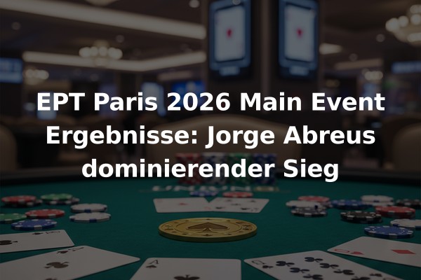 EPT Paris 2026 Main Event Ergebnisse: Jorge Abreus dominierender Sieg