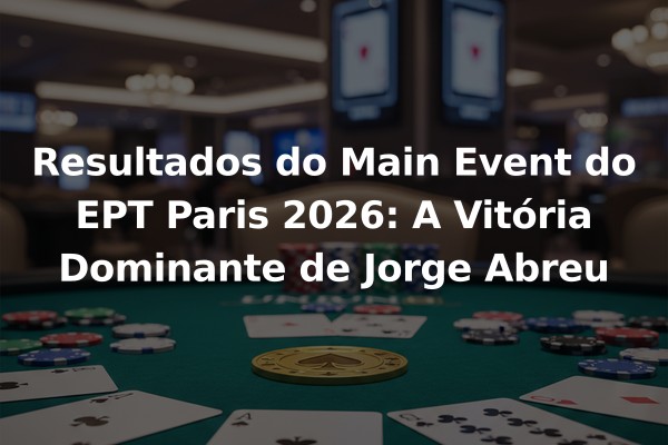 Resultados do Main Event do EPT Paris 2026: A Vitória Dominante de Jorge Abreu