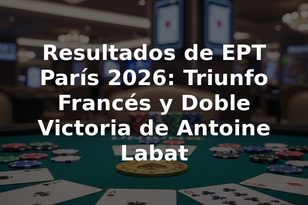 Resultados de EPT París 2026: Triunfo Francés y Doble Victoria de Antoine Labat